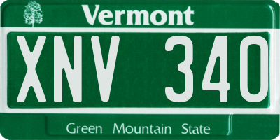 VT license plate XNV340