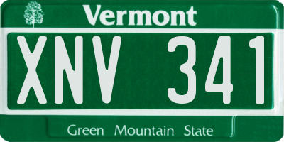 VT license plate XNV341