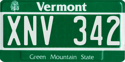 VT license plate XNV342