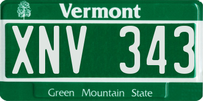 VT license plate XNV343