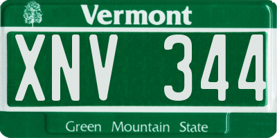 VT license plate XNV344