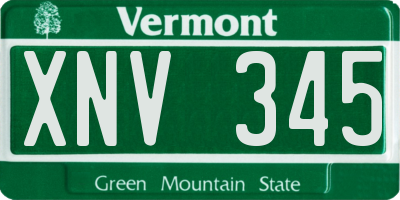 VT license plate XNV345