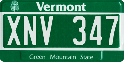 VT license plate XNV347