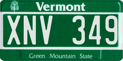 VT license plate XNV349