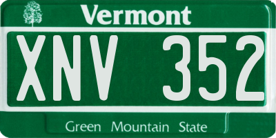 VT license plate XNV352