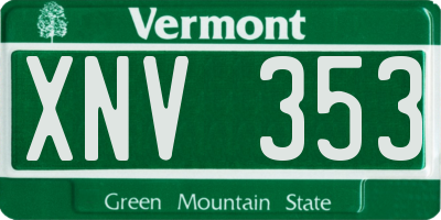 VT license plate XNV353
