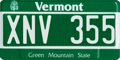 VT license plate XNV355