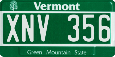 VT license plate XNV356