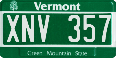 VT license plate XNV357