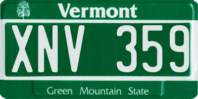 VT license plate XNV359