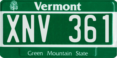 VT license plate XNV361