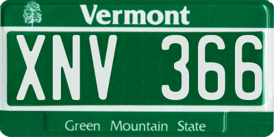 VT license plate XNV366