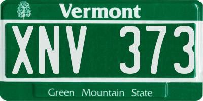 VT license plate XNV373