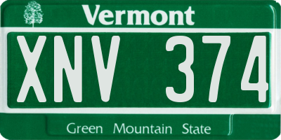 VT license plate XNV374