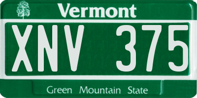 VT license plate XNV375