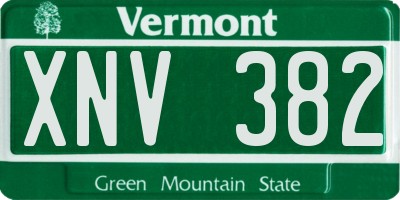 VT license plate XNV382