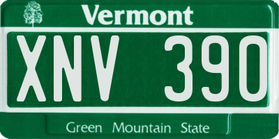 VT license plate XNV390