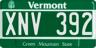 VT license plate XNV392