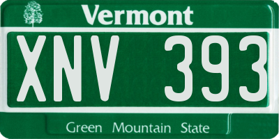 VT license plate XNV393