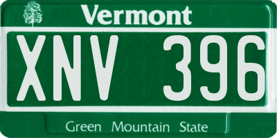 VT license plate XNV396