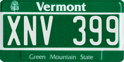 VT license plate XNV399