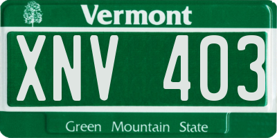 VT license plate XNV403