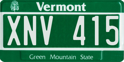 VT license plate XNV415