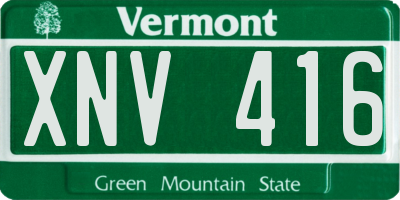 VT license plate XNV416