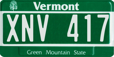 VT license plate XNV417