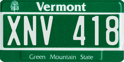 VT license plate XNV418