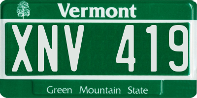 VT license plate XNV419