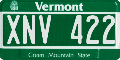 VT license plate XNV422