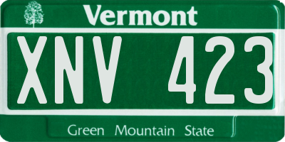 VT license plate XNV423