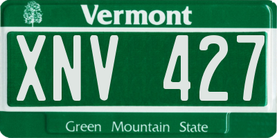 VT license plate XNV427