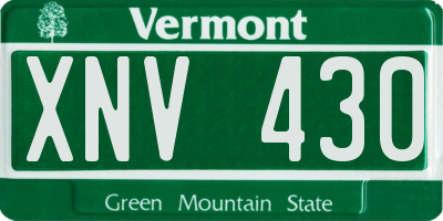 VT license plate XNV430