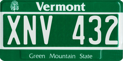 VT license plate XNV432