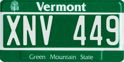 VT license plate XNV449