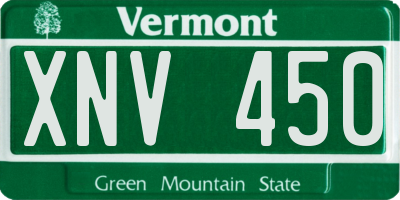 VT license plate XNV450
