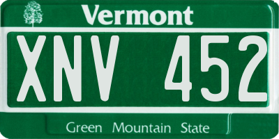 VT license plate XNV452