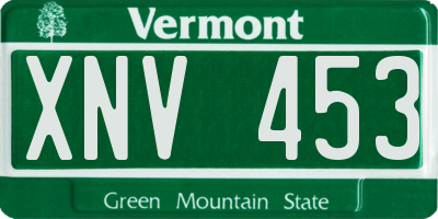VT license plate XNV453