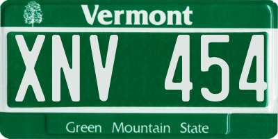 VT license plate XNV454