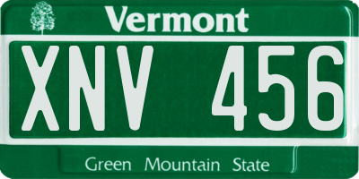 VT license plate XNV456