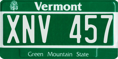 VT license plate XNV457