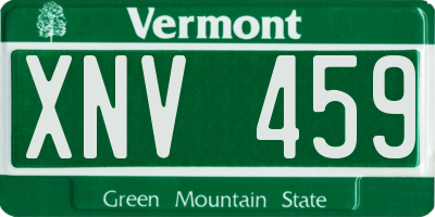VT license plate XNV459