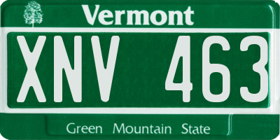 VT license plate XNV463