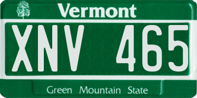 VT license plate XNV465