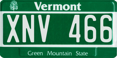 VT license plate XNV466