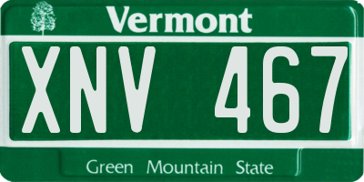 VT license plate XNV467