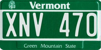 VT license plate XNV470