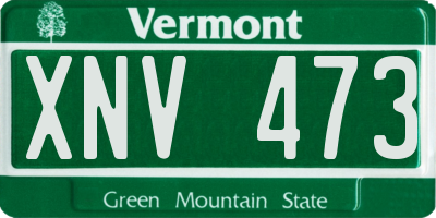 VT license plate XNV473
